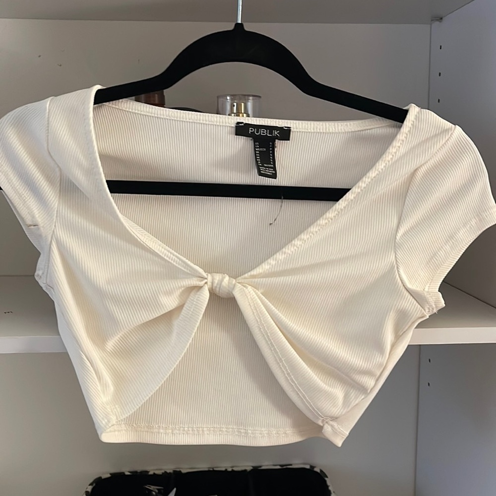 Lightly worn front tied up
